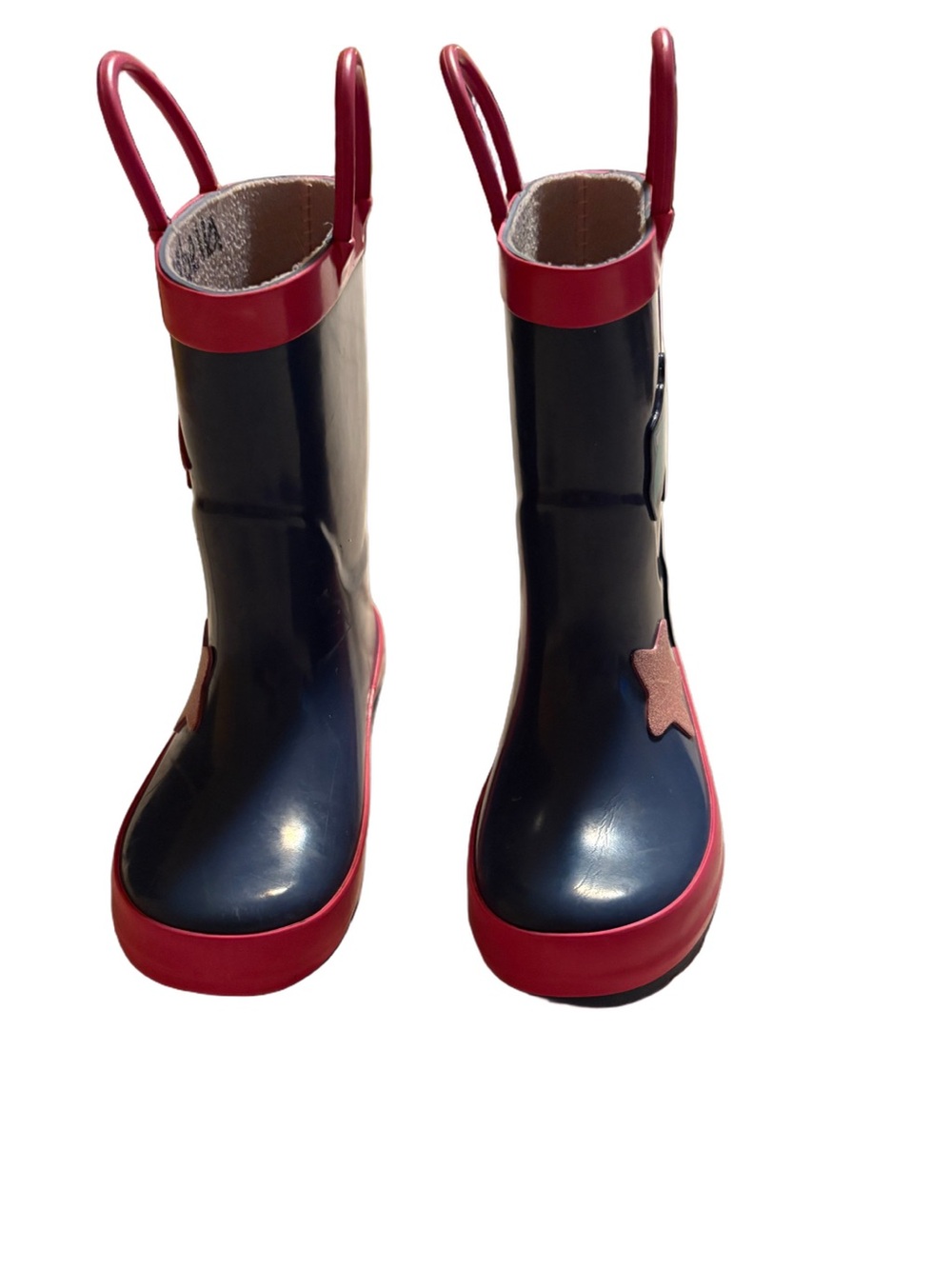 Toddler Navy and Pink Weather Pattern Rainboots Size 9
